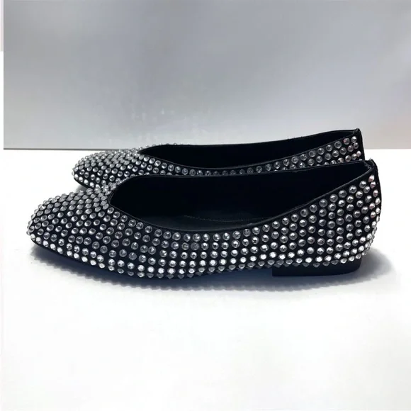 STEVE MADDEN Delphine Rhinestone Square
Toe Ballet Flat - Picture 1 of 11